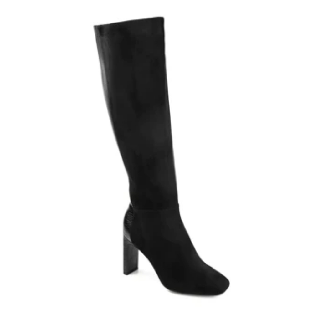 DSW Extra Wide Calf Black Heeled Boots